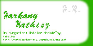 harkany mathisz business card